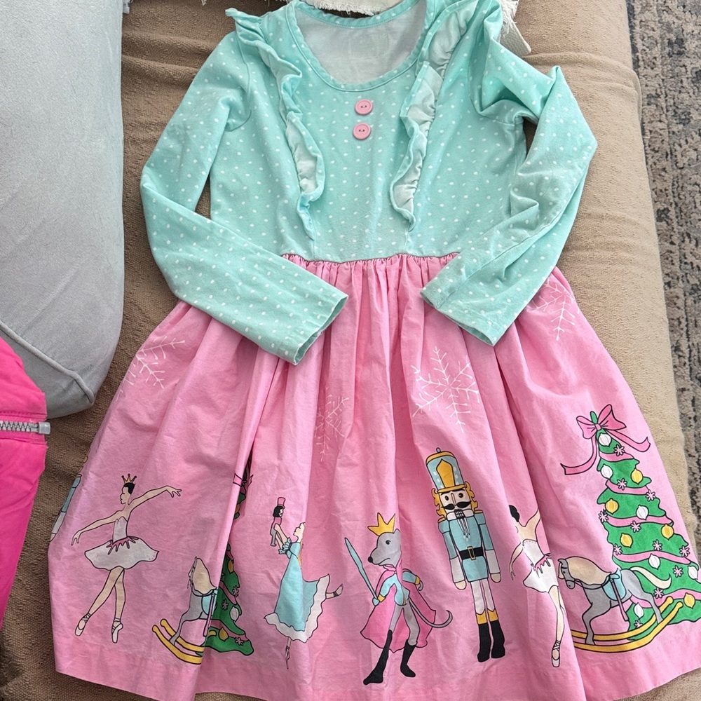 Girls' Mint and Pink Nutcracker Dress